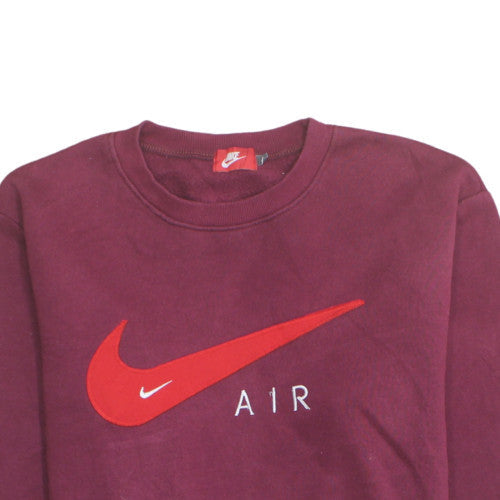 Nike Men's Red Air Logo Crew Neck Pullover Sweatshirt L