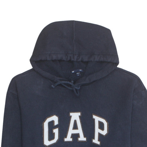 Gap Men’s Blue Pullover Hoodie Medium Fleece Logo Hooded Sweatshirt