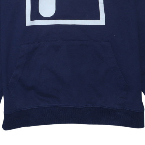 Fila Men’s Blue Pullover Hoodie L Sports Logo Graphic Sweatshirt