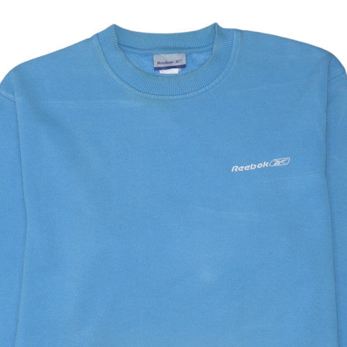 Reebok Men's Blue Pullover Sweatshirt L Crew Neck Fleece Sportswear