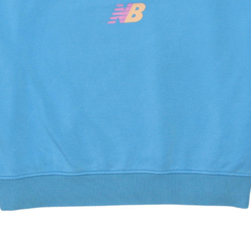New Balance Women Blue Cotton Blend Crew Neck Sweatshirt Size M
