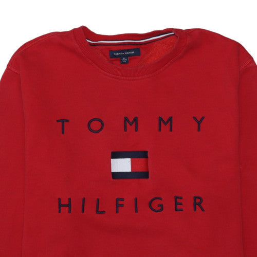 Tommy Hilfiger Men's Red XL Pullover Sweatshirt Crew Neck Logo