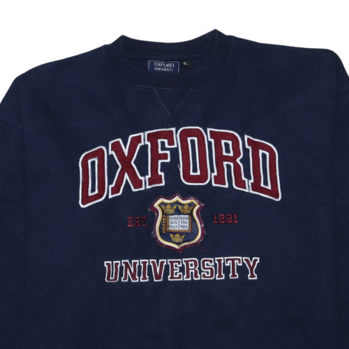 Oxford University Navy Blue Men's XL Sweatshirt Embroidered Pullover