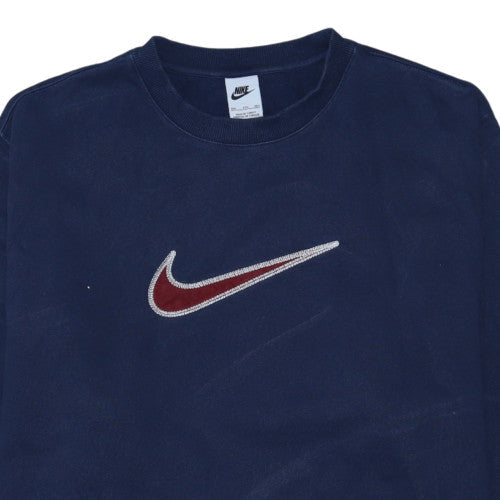 Nike Men's Blue 2XL Embroidered Swoosh Pullover Sweatshirt