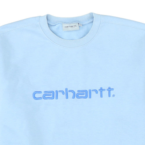 Carhartt Men's Blue Logo Crew Neck Sweatshirt Size L