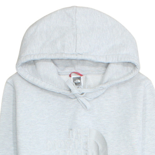The North Face Unisex Grey Pullover Hoodie L Fleece Cotton Blend