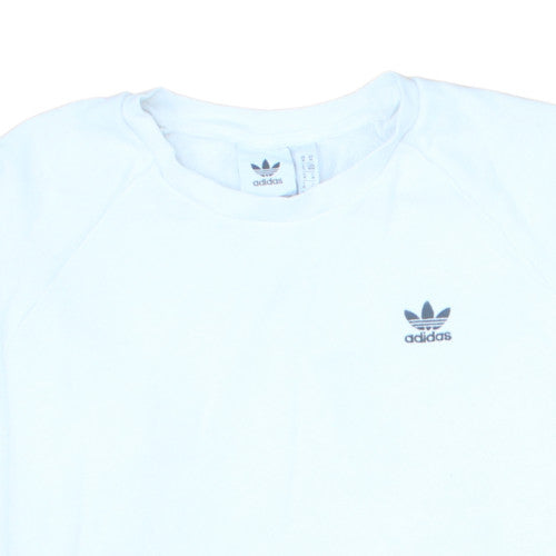 adidas Men's White Pullover Crew Neck Sweatshirt M