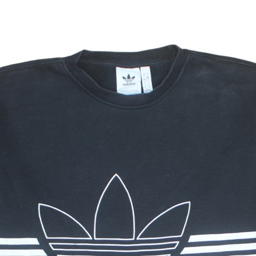 Adidas Mens Black Crew Neck Logo Sweatshirt Size L