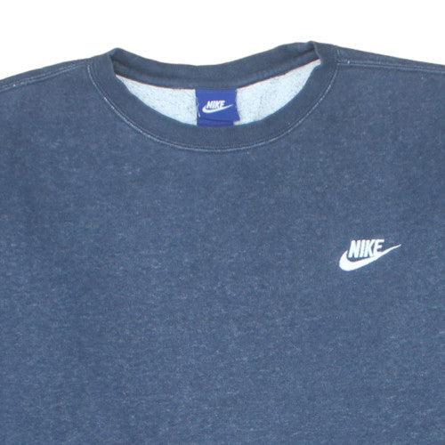 Nike Men's Blue Crew Neck Fleece Sweatshirt Size M