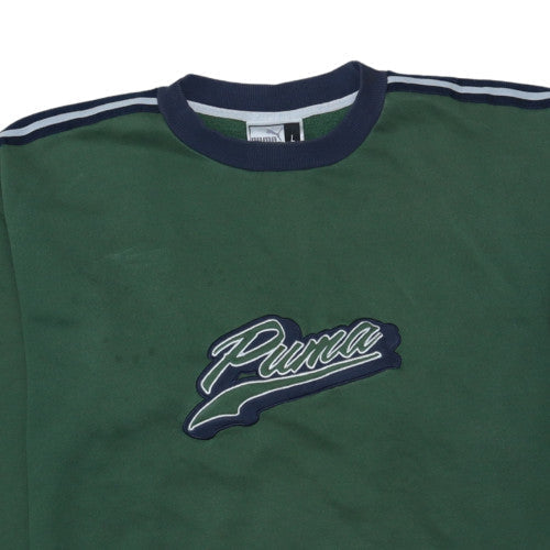 Puma Men's Green Crew Neck Pullover Sweatshirt Size L