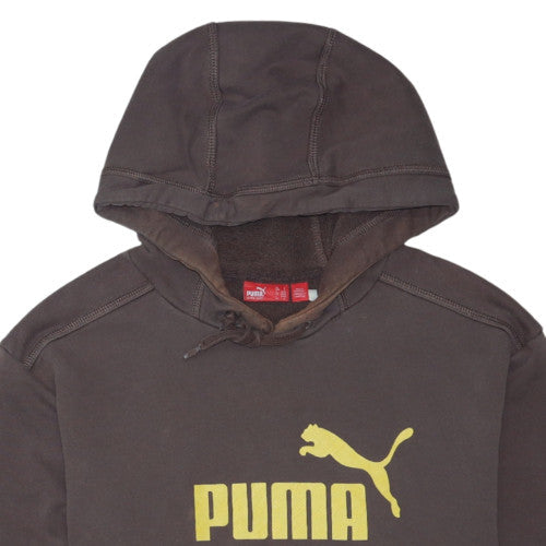 Puma Men's Brown Logo Pullover Hoodie Size S