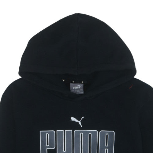 Puma Men's Black Pullover Hoodie Small Logo Fleece Sweatshirt