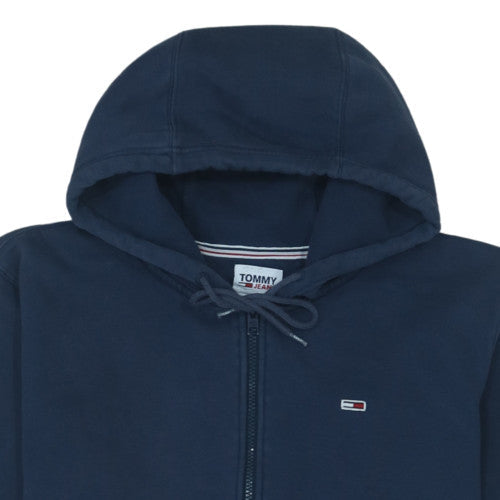 Tommy Jeans Men Blue Full Zip Hoodie L Classic Fleece