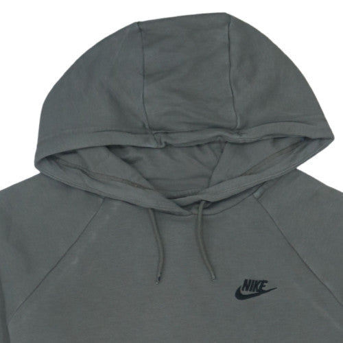 Nike Men's Grey Pullover Hoodie M Regular Fit Fleece Logo