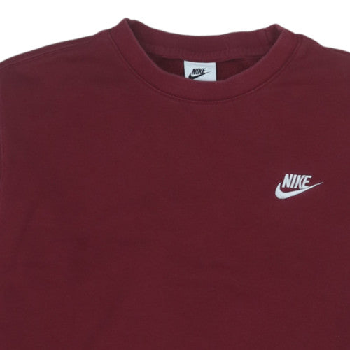 Nike Mens Red Crew Neck Pullover Sweatshirt Small