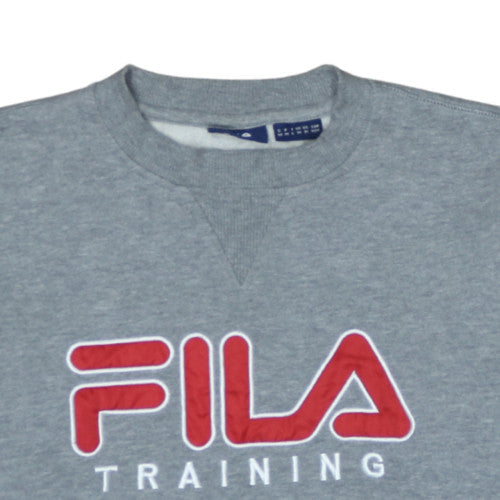 Fila Men's Grey Embroidered Training Sweatshirt M Regular Fit