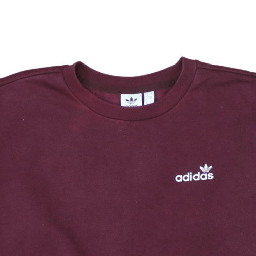 Adidas Womens Burgundy Crew Neck Sweatshirt Size UK 8