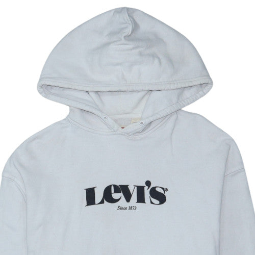 Levi's Womens White Relaxed Fit Pullover Hoodie Size M