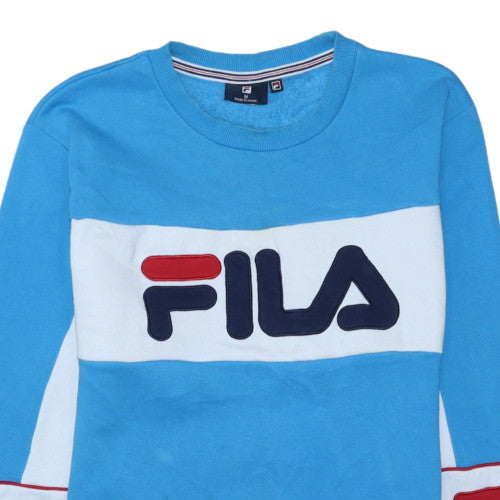 Fila Mens Blue Crew Neck Logo Sweatshirt Size M Pullover
