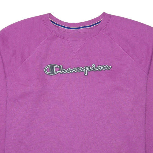 Champion Womens Purple XL Sweatshirt Crew Neck Logo Pullover