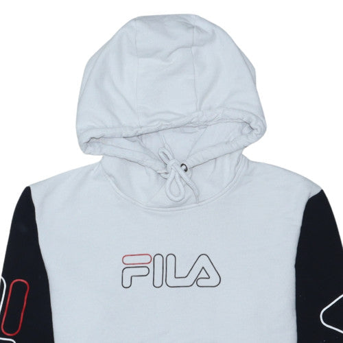 Fila Women’s Grey Black Colourblock Pullover Hoodie Size M