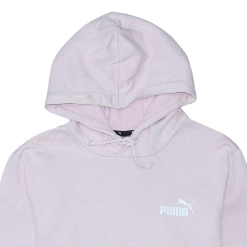Puma Womens Pink Pullover Hoodie Medium Cotton Blend Casual