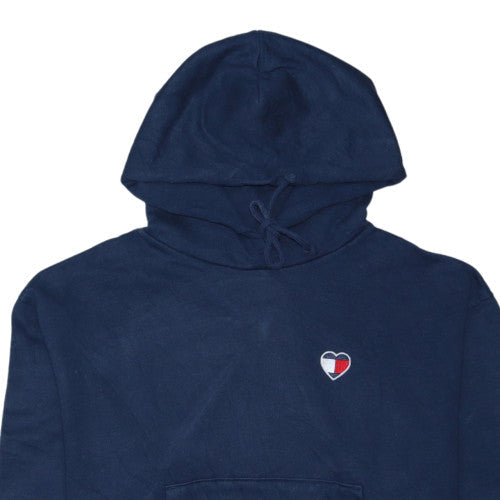 Tommy Jeans Men’s Blue Pullover Hoodie M Embroidered Logo