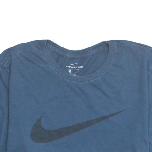Nike Men's Blue Athletic Fit Logo T-Shirt Size L