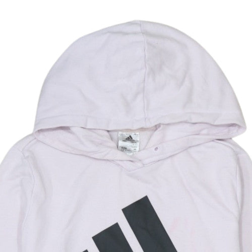 Adidas Womens Light Pink Pullover Hoodie Size L Cotton Blend