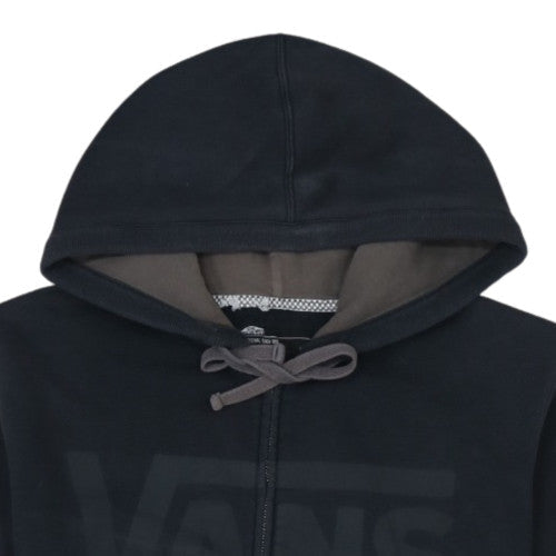 Vans Men’s Black Full Zip Hoodie S Regular Fit Logo Fleece