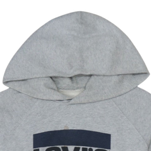Levi's Womens Grey Logo Hooded Pullover Sweatshirt Size M