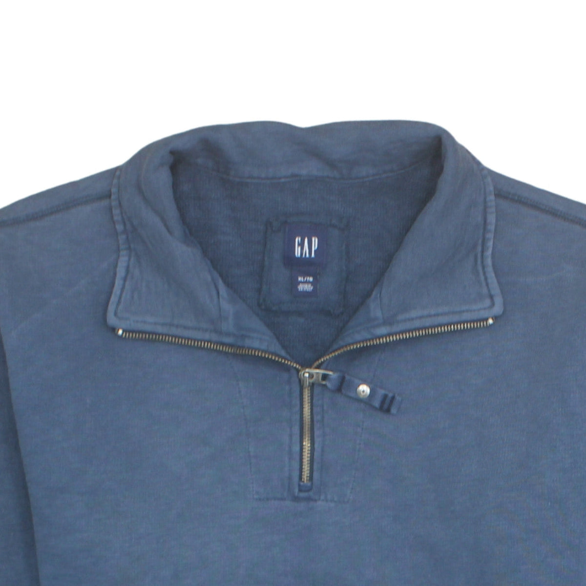 Gap Men's Blue XL 1/4 Zip Collared Sweatshirt Cotton Pullover