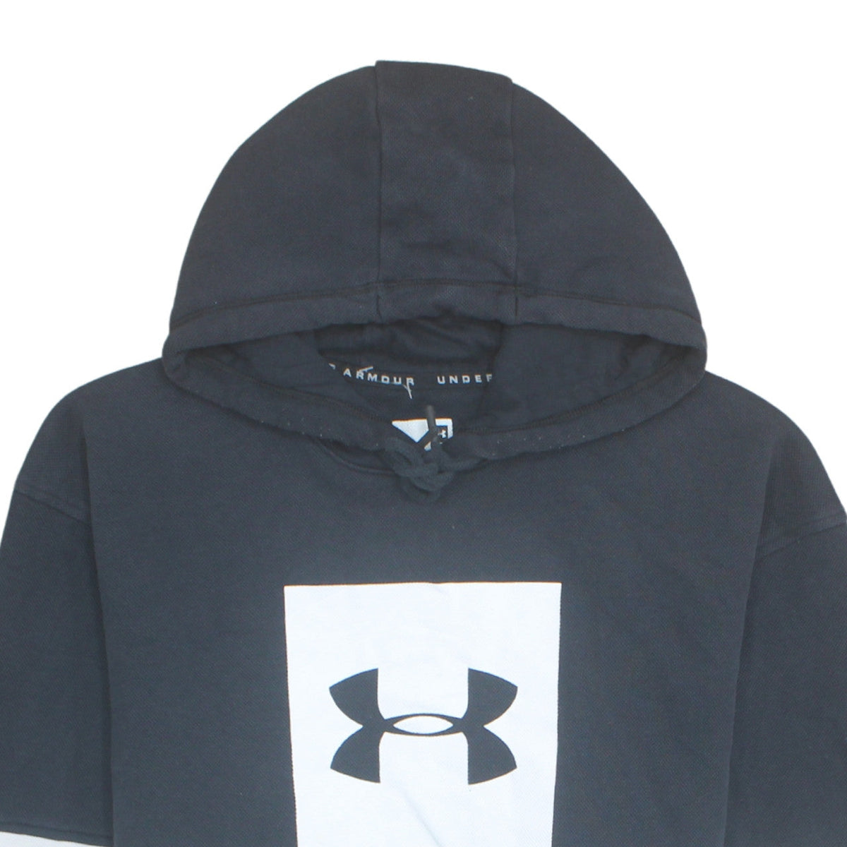Under Armour Men's Black White Pullover Hoodie Size L Regular Fit