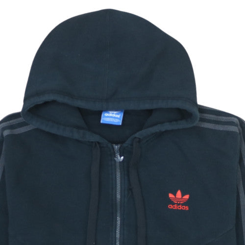 Adidas Men's Black Full Zip Hooded Sweatshirt L Regular Fit