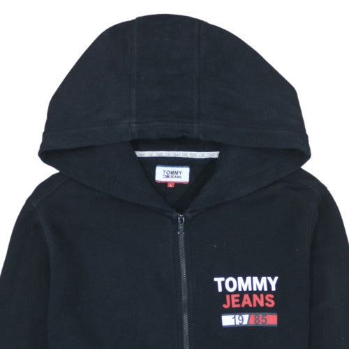 Tommy Jeans Men's Black Full Zip Hoodie L Logo Classic Style