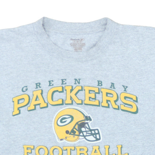 Reebok Men's Grey Green Bay Packers Graphic T-Shirt Size L