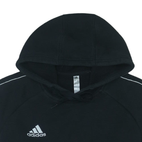 Adidas Men's Black Medium Pullover Hoodie with Logo and Kangaroo Pocket