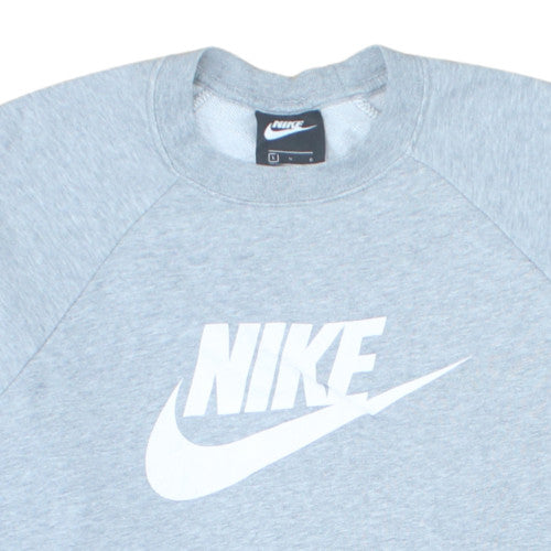 Nike Men's Grey Logo Crew Neck Pullover Sweatshirt Size L
