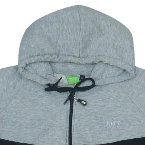 Hugo Boss Men's Grey & Black Full Zip Hoodie Size M