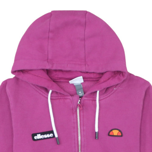 Ellesse Womens Pink Full Zip Hoodie Size 10 Hooded Sweatshirt