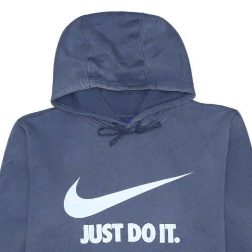Nike Men's Blue Pullover Hoodie L Graphic Just Do It Sportswear