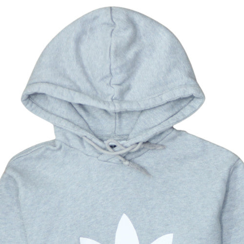 Adidas Womens Grey Pullover Hoodie Small Hooded Logo Sweatshirt