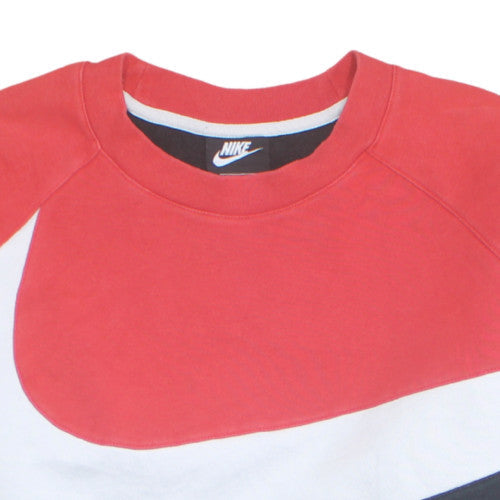 Nike Men's Red Black White Pullover Crew Neck Sweatshirt Size L