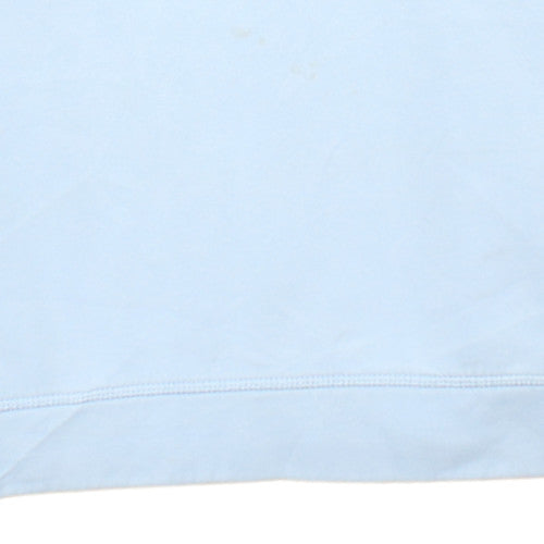 Tommy Hilfiger Womens Light Blue XS Pullover Hoodie Logo Cotton Blend