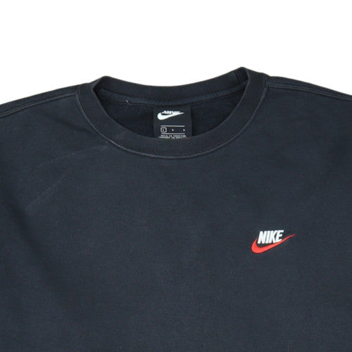 Nike Mens Black L Sweatshirt Crew Neck Cotton Blend Classic Style