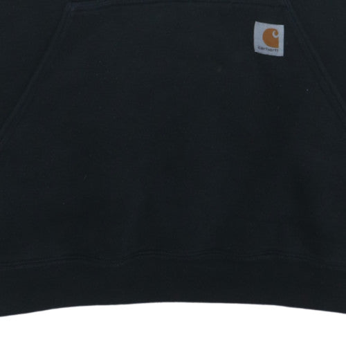 Carhartt Mens Black Pullover Hoodie L Loose Fit Fleece Sweatshirt