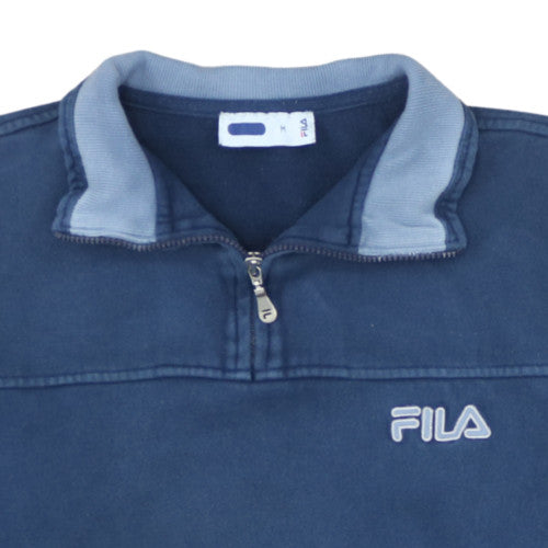 FILA Men's Blue 1/4 Zip Fleece Sweatshirt Size M