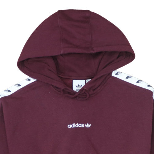 Adidas Men's Red Pullover Hoodie Small Fleece Logo Sportswear