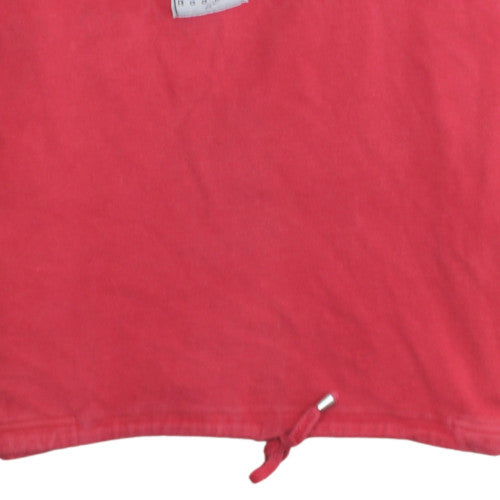Reebok Women Red Pullover Sweatshirt Size 14 Lace-Up Collar