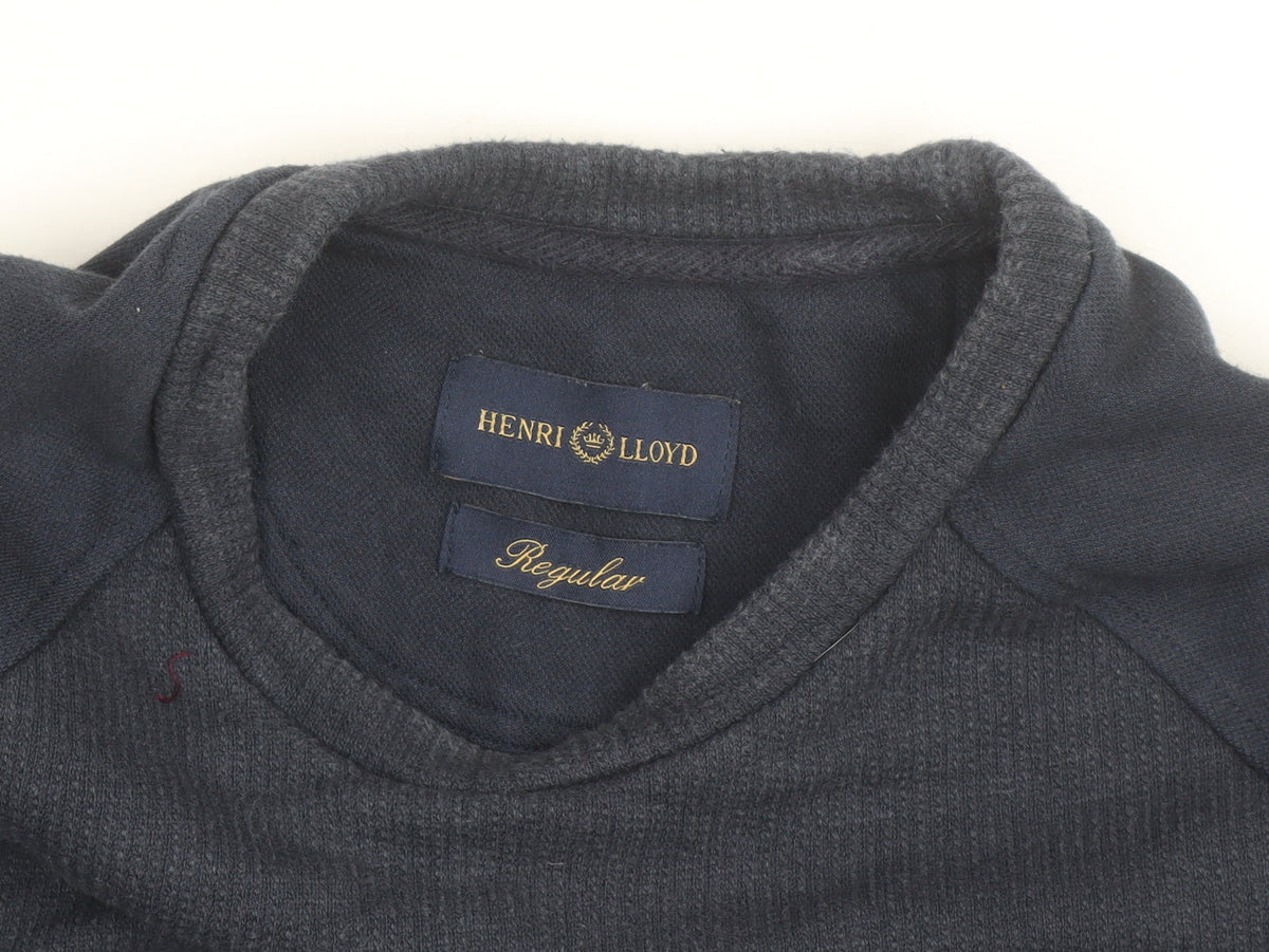 Henri Lloyd Men's Blue Regular Fit Cotton Crew Neck Sweatshirt Size S